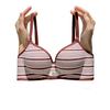 Striped Push-Up Bra for Small Bust: Padded, Lifts, Supports Side and Prevents Sagging, Adjustable Fit