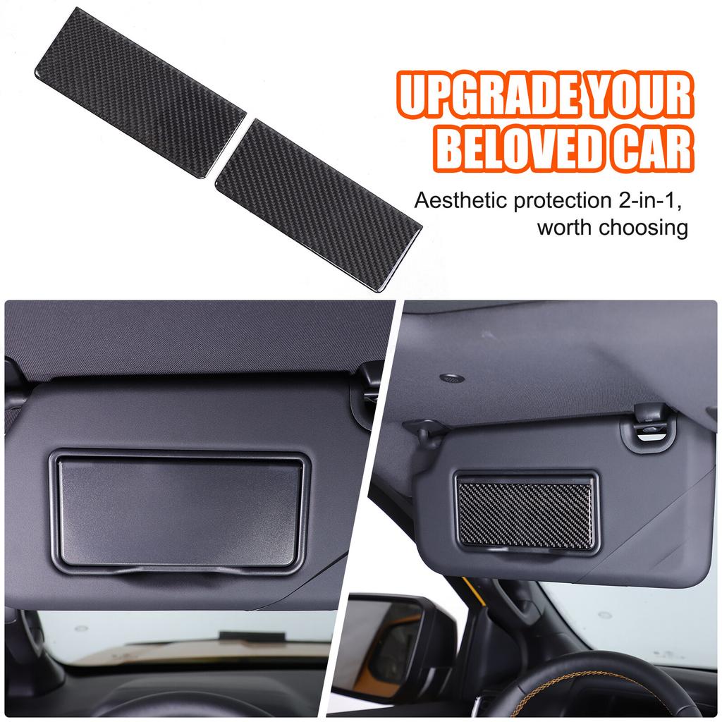 Carbon Fiber Cosmetic Mirror Panel Trim Sticker For Ford Ranger Raptor T9 2024