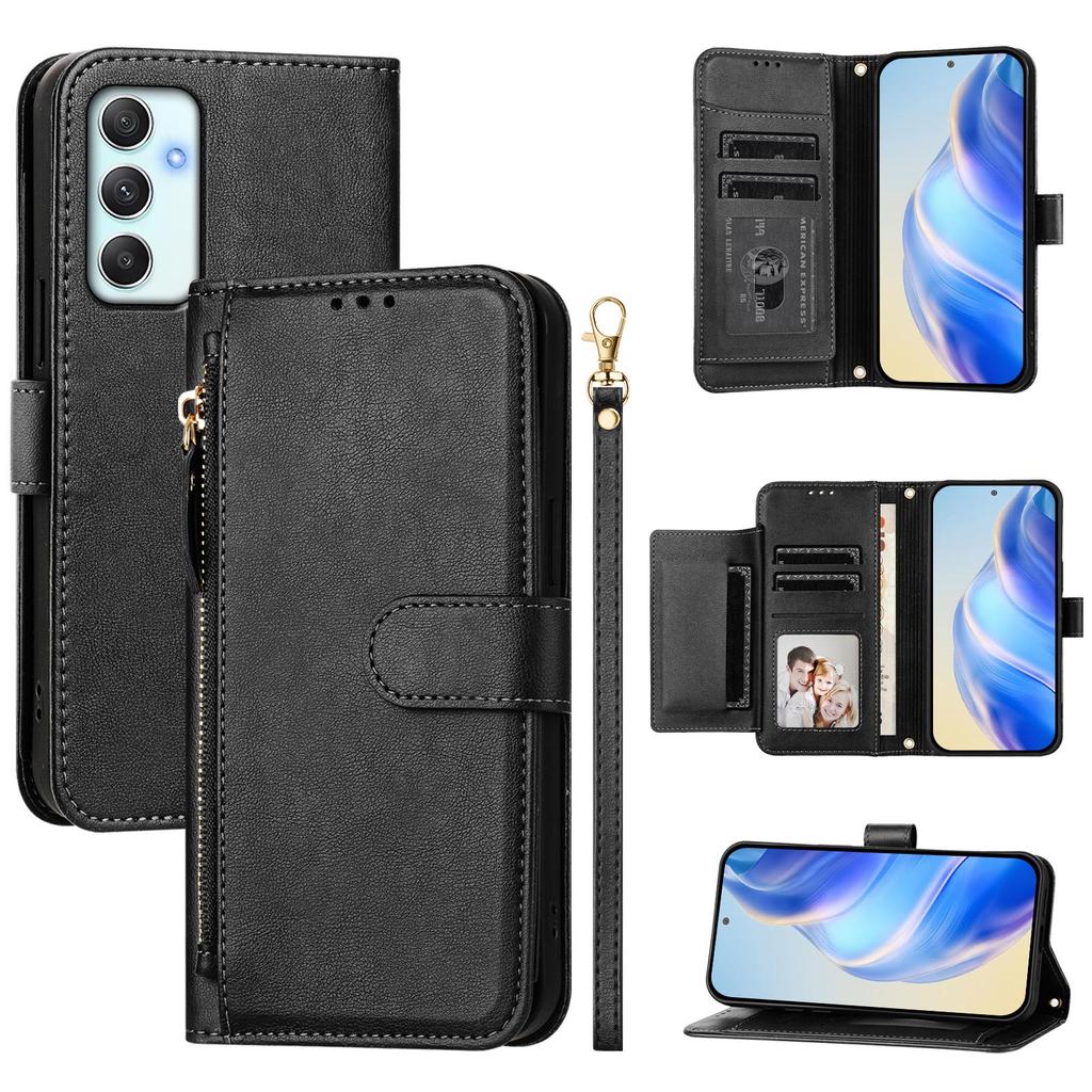 For Samsung Galaxy A35 5G Case Zipper Pocket Multiple Card Slots Leather Phone Cover