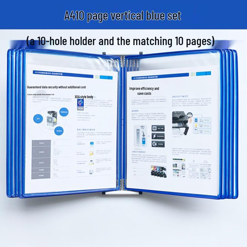 A4 Wall-Mounted 10-Page Swivel Display Folder/Document Holder
