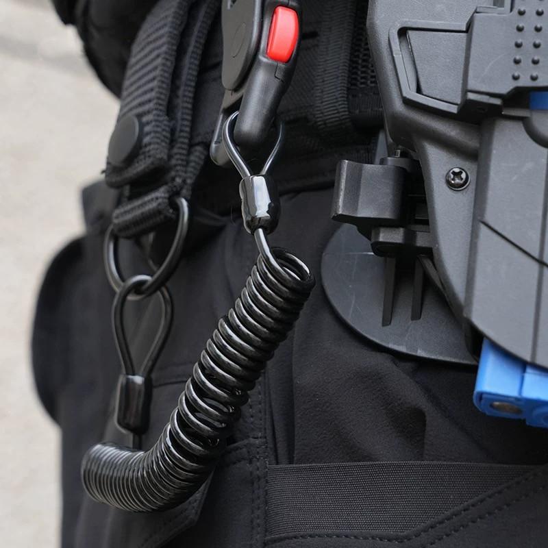 Tactical Anti-lost Magnetic Buckle Elastic Rope Multifunction Quick-release Anti-cutting Steel Wire Lanyard Backpack Accessories