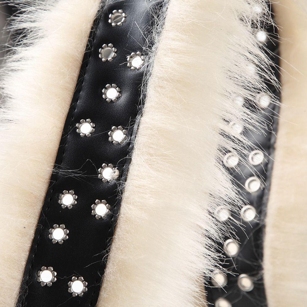 Resin Buckle Leopard Print Plush Belt Furry Jazz Dance Costumes Accessory  Streetwear