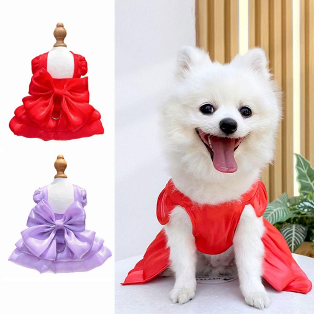 Creative Puppy Dresses Bow Pet Bowknot Skirt Gift Pet Dog Clothes  Pet Supplies