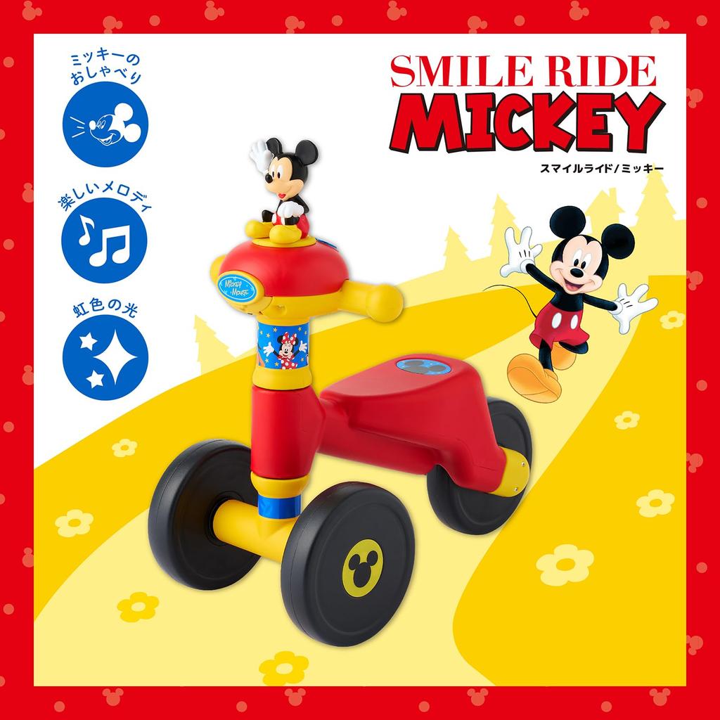 [Official] Ides Disney Smile Ride Mickey  Light and Sound Ride-On Toy  Perfect Birthday Gift for Ages 1-3