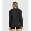 Gymshark Training Oversized Cotton Long Sleeve Top Black B7a7a Bb2j