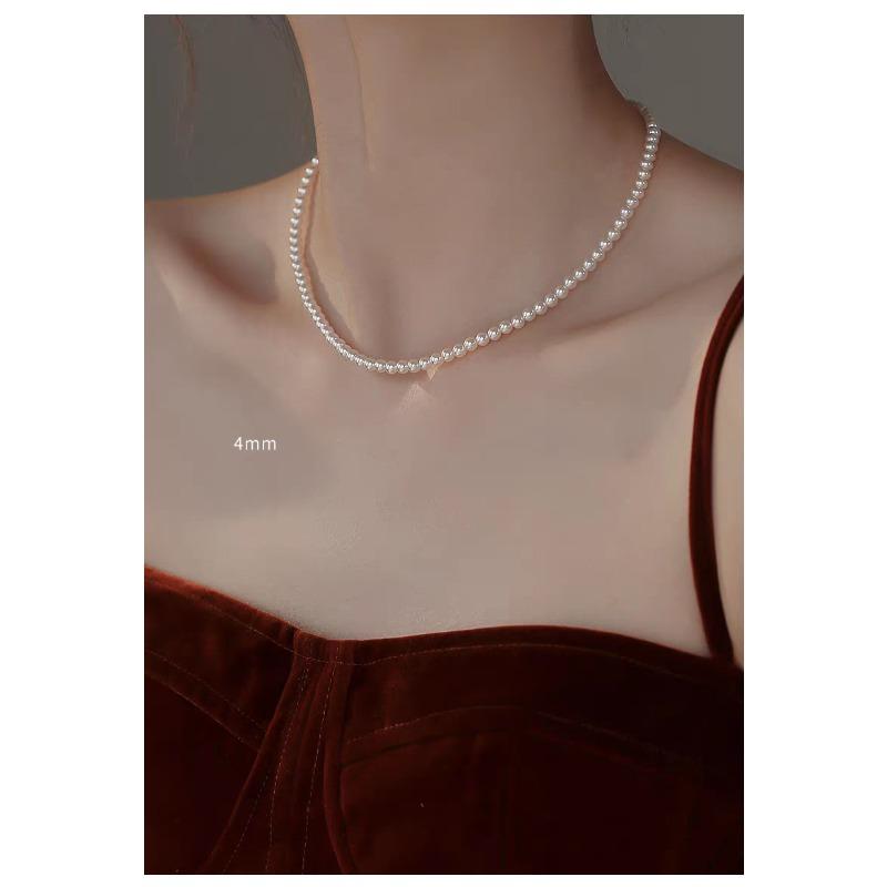 

mm small rice bead pearl necklace women s new popular light luxury niche pearl collarbone chain can be stacked necklace length 36+5cm