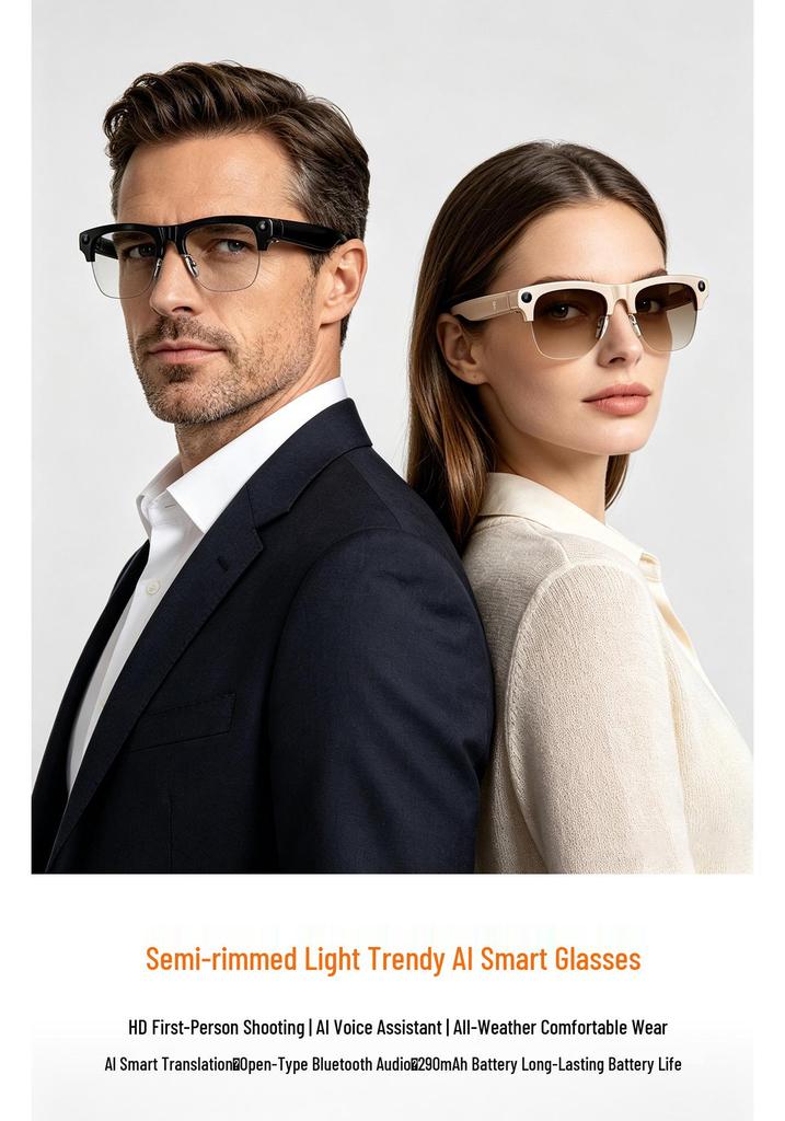 Smart AI Glasses: 800W HD Video Recording, Sports Bluetooth, Translation, with Camera Functionality