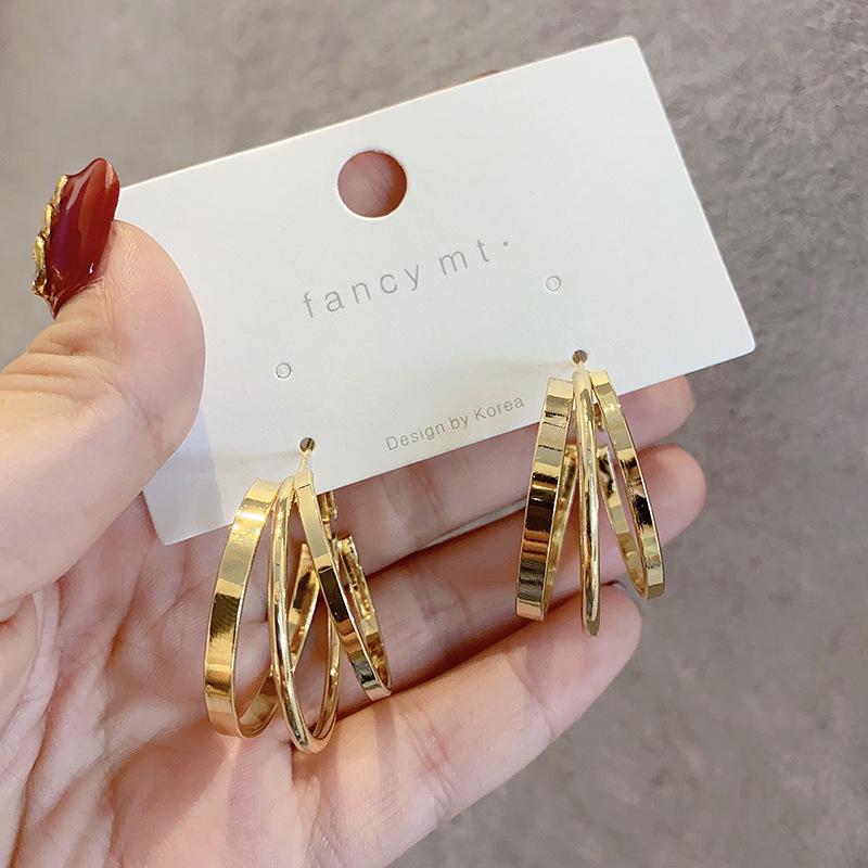 2022 Trend Multi-Layer Circle Earrings: Retro French Hoop & Stud Jewelry for Women