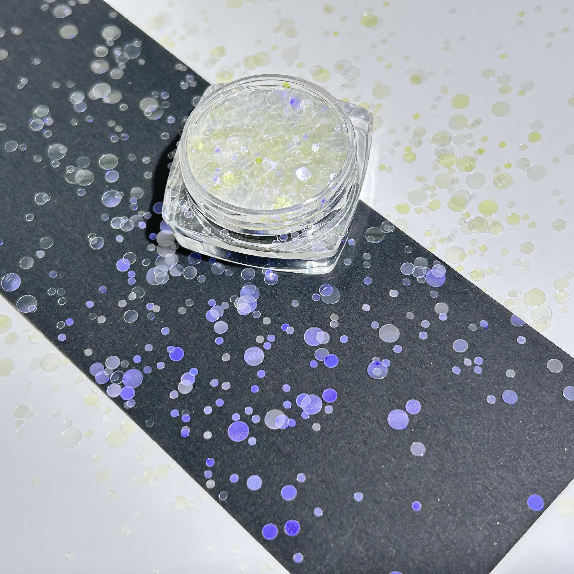Iridescent Polarized Nail Art Glitter: Mixed Sizes Golden Sequins 30 ml