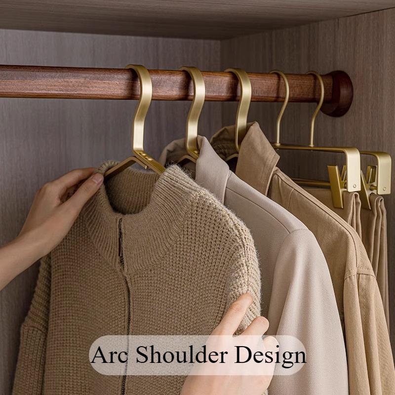 4 buc Umerașe Metalice Îngroșate de Lux Ușor, Umeraș Robust din Aluminiu pentru Bărbați, Rafturi Agățătoare Multifuncționale pentru Depozitarea Hainelor