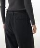 MUSINSA STANDARD WOMAN Women'S Low-Waist Deep Tuck Wide Hidden Elastic Waist Slacks [Charcoal Gray]