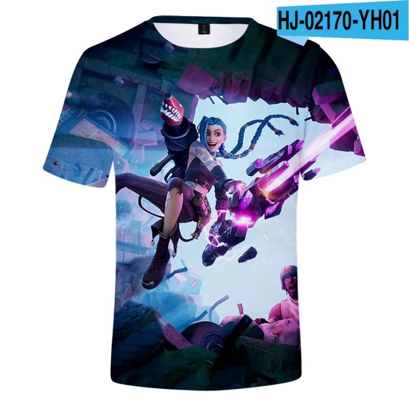 

Літні смішні Arcane Jinx 3D-принт Чоловічі повсякденні футболки з короткими рукавами Універсальні вуличні топи Чоловічі футболки 4XL