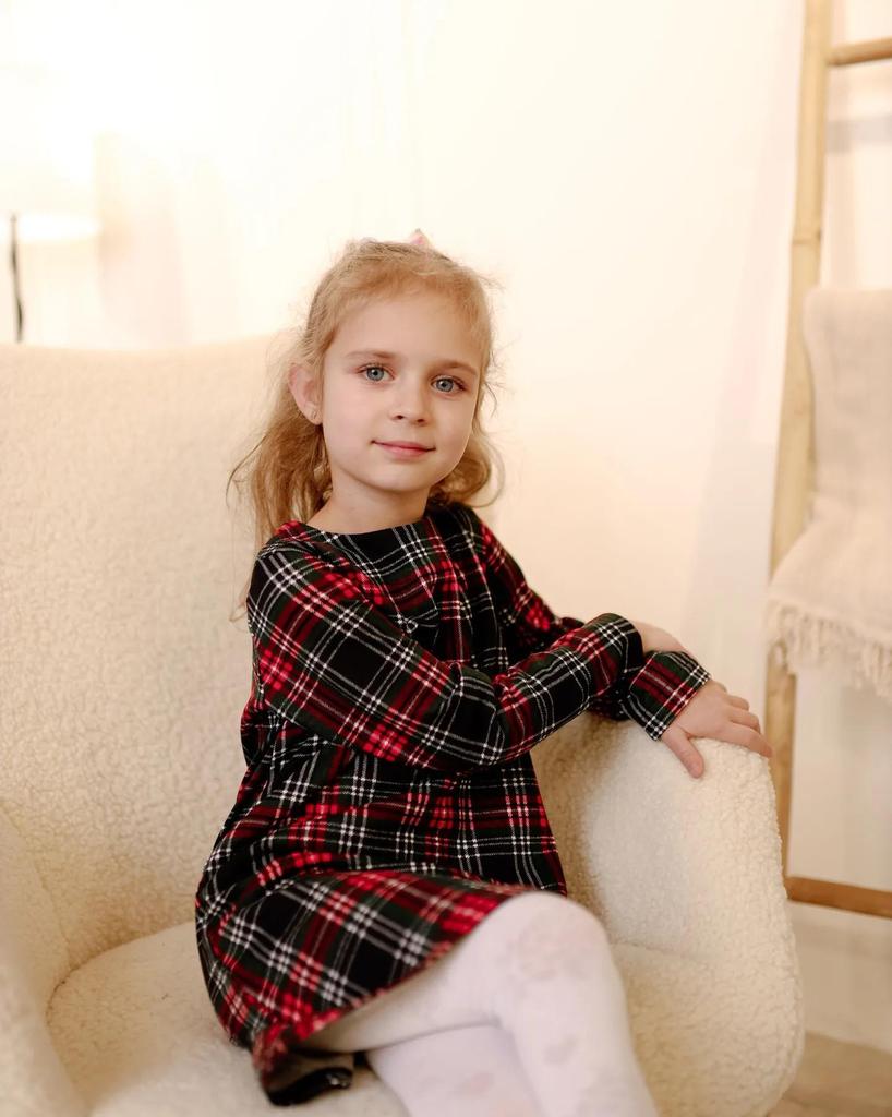 Girls’ Warm Dress – Soft Brushed Knit with Back Snap, Elegant & Comfy, Demi-season, 6004-024 HC