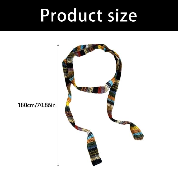 Soft Breathable Narrow Scarf Knit Design Stretchy Spandex Long Muffler Fashion Accessory For Daily Wear