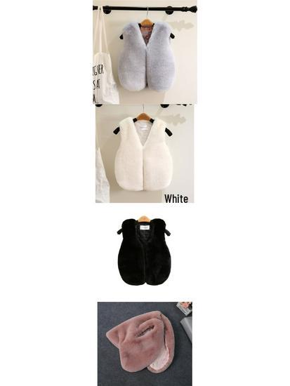 2024 Herbst/Winter Kinder Kunstfuchsfell Umhangweste, Unisex Modell 02