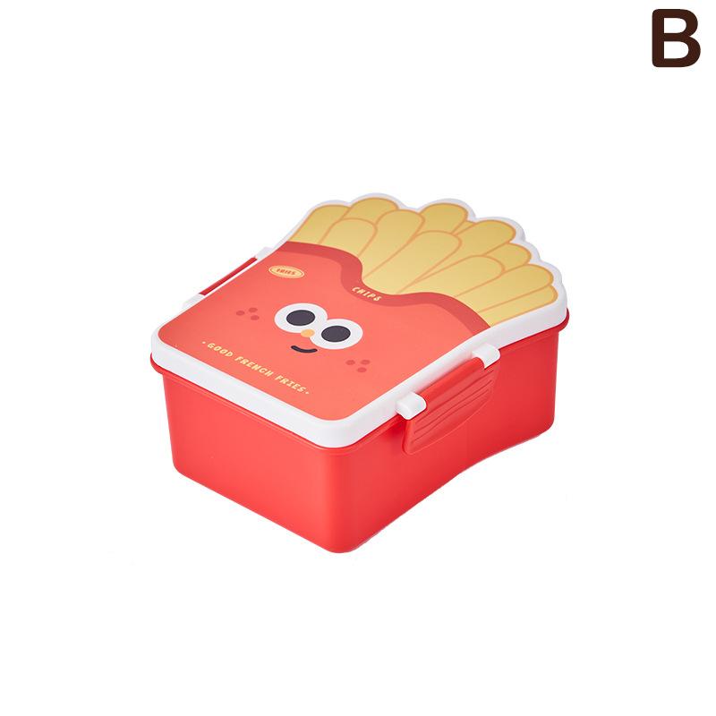 

Милый ланч-бокс для детей с рисунком жареной курицы и картофелем фри, детский школьный обед для кемпинга, пикника, еды, небольшой контейнер