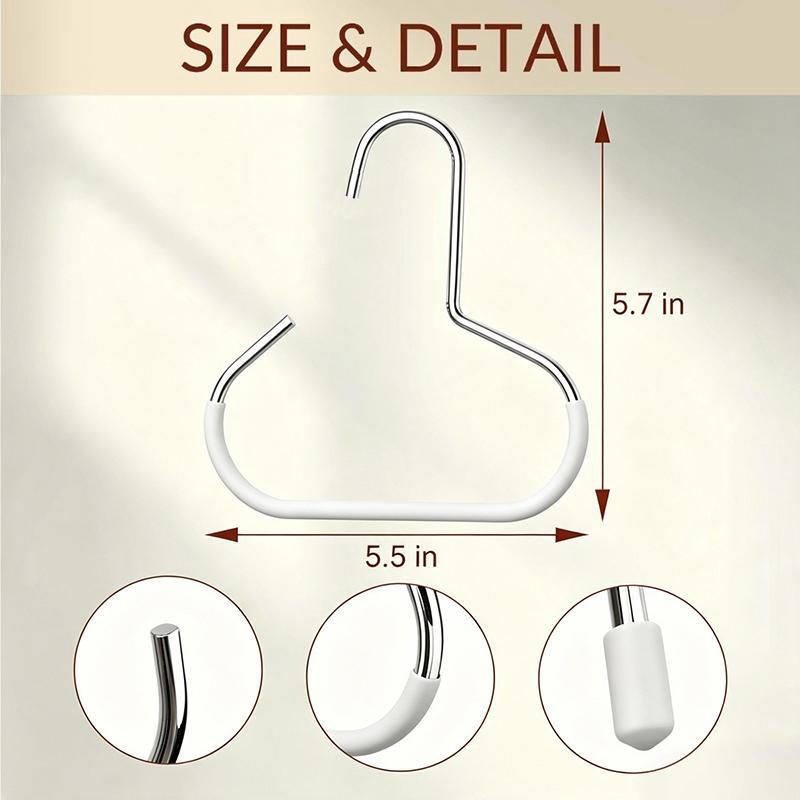 Stainless Steel S Shaped Hanging Hooks Non Slip Dipped Coating Wide Opening For Closet Organizing Hanging Bags Clothes Hats