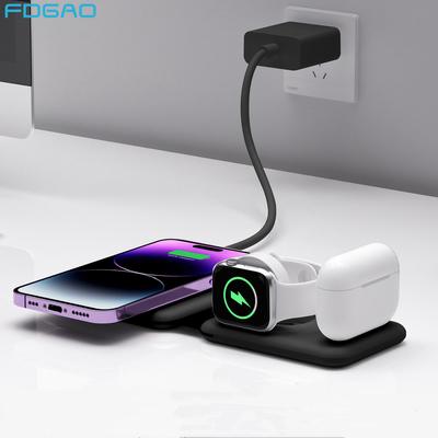 Caricabatterie wireless 3 in 1 per iPhone 14/pro/max/plus/13/12 Stazione di ricarica rapida pieghevole magnetica per Apple Airpods Iwatch 8