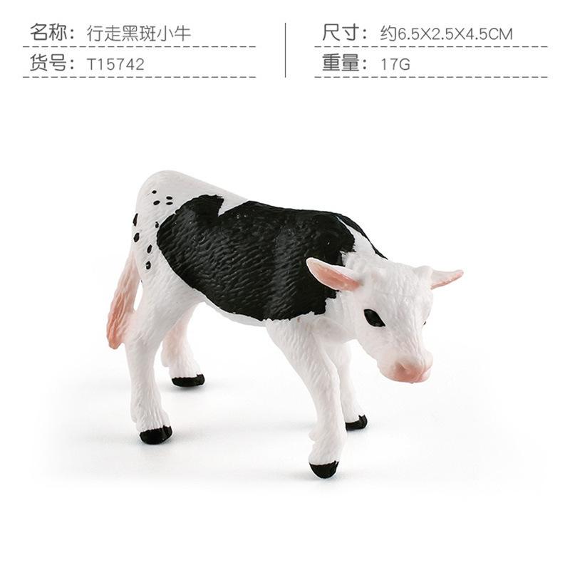 Delightful Farm Pvc Animal Figurines Black Spotted Dairy Cow Yellow Cow Jersey Calf Toys
