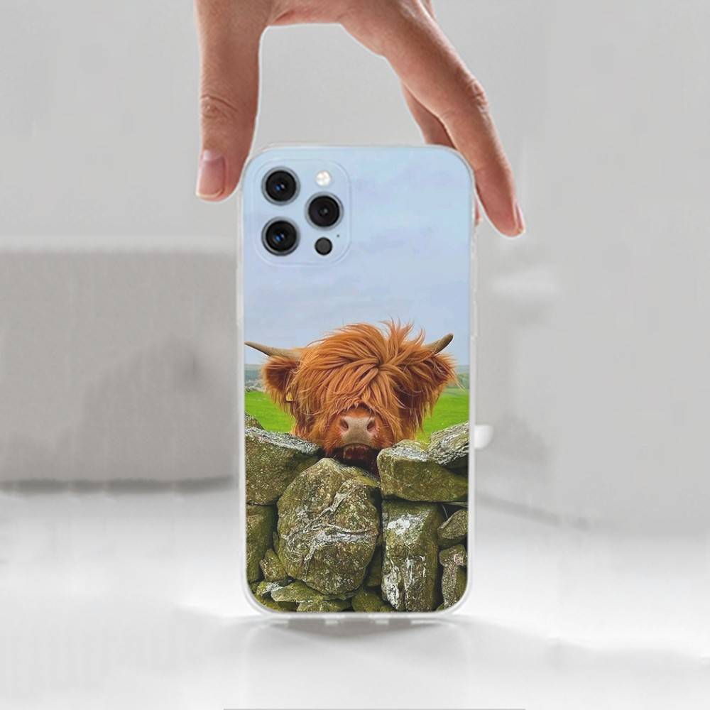 

Highland Cow Cute Animal For iPhone Max,14,SE,12,15,Pro,17,Plus,11,XS,Mini,16,X,13,XR,Transparent Soft Cover Case iPhone15plus