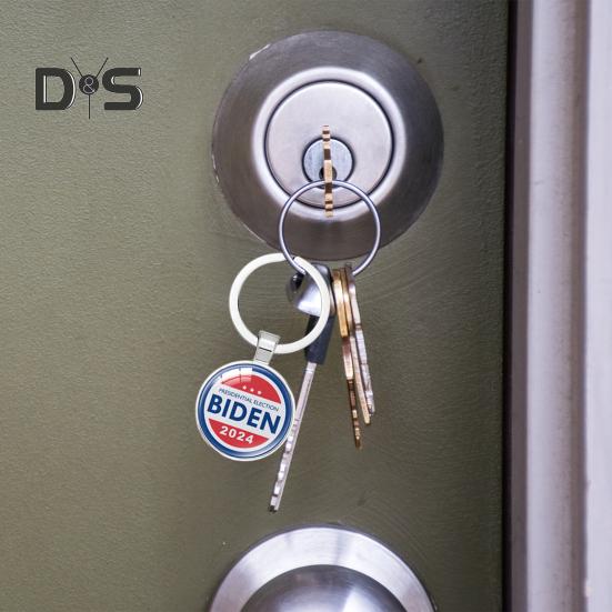 

Брелок для ключей Joe 2024, президентский сплав, художественный брелок со стеклянным куполом, изысканное мастерство, долговечный кулон для ключей A