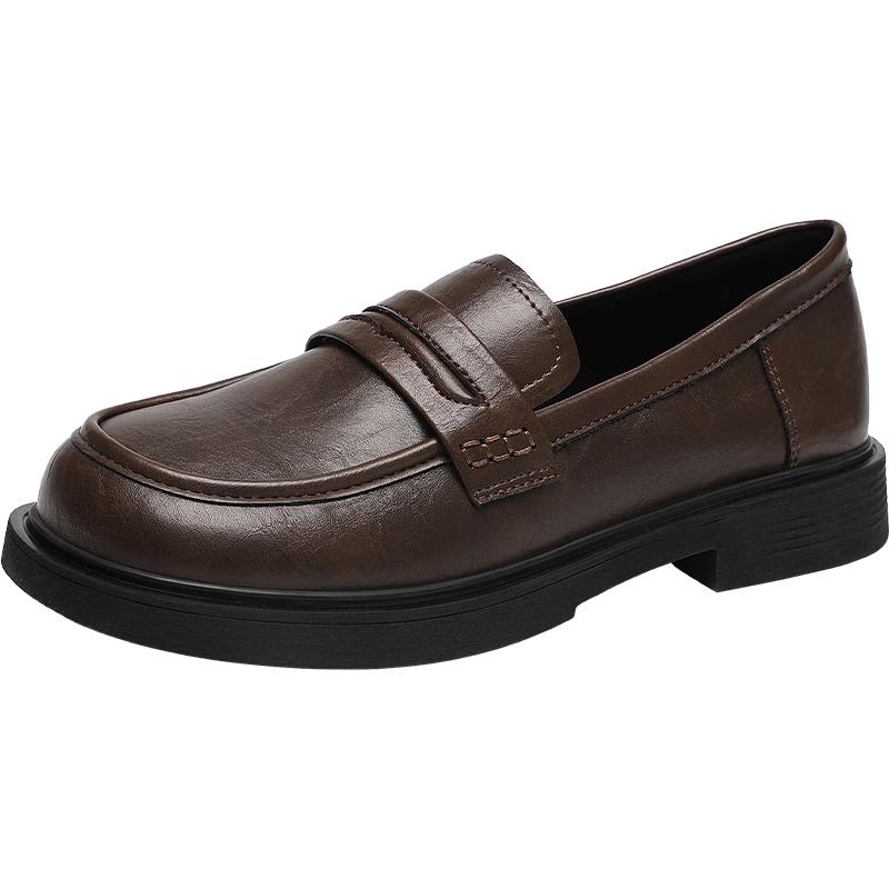 ZHR Women s British Style Chunky Heel Loafers CE96 37 коричневый