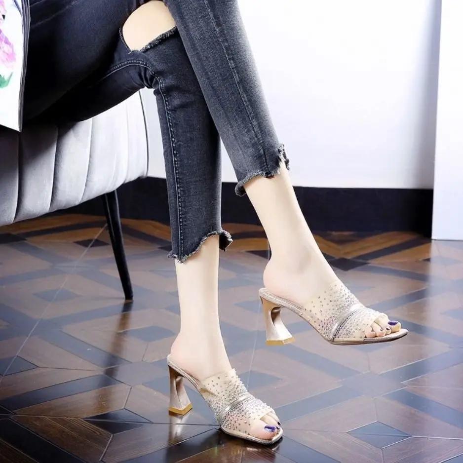 Fashion With Heel Shoes for Women Mesh Sandals Summer Footwear On Offer 39 Slides Promotion H Sandal 2025 Unique Sale Pvc Woman Slippers