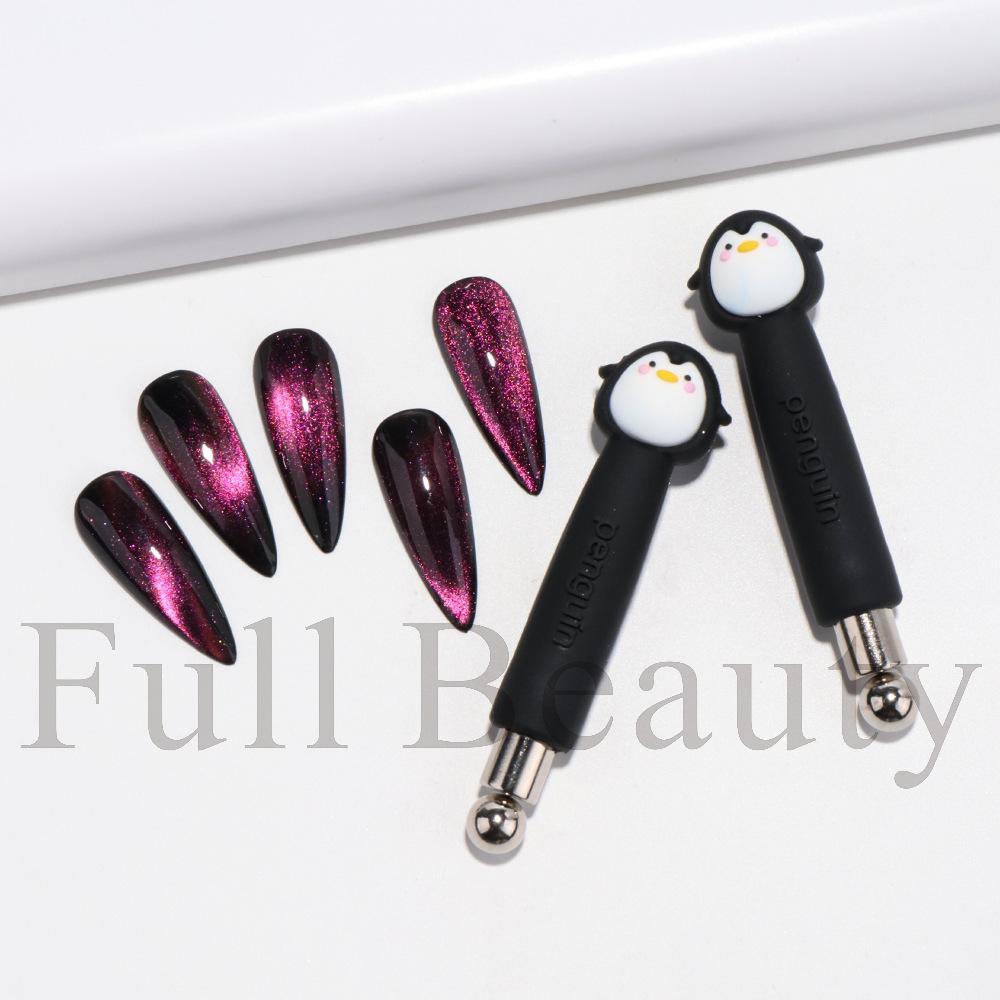 New nail art tool, penguin cat s eye magnet, cylindrical magnet with strong magnetic ball tool