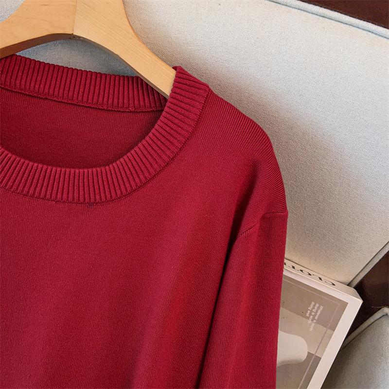Plus Size Women's Loose Long Sweater Dress, Bust 150/160, 200/350 Jin, Round Neck, Style 8093