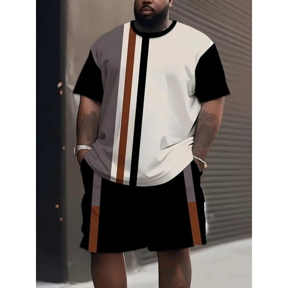 Summer Men's Sports Short Sleeve Shorts Set Casual Fashion Simple Trend Breathable Versatile