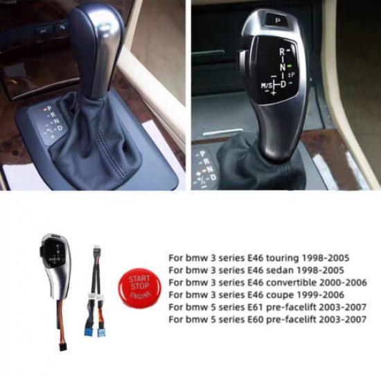 Luxury Led Gear Shift Knob & Red Engine Switch For BMW 5 Series E60 E61 03-07
