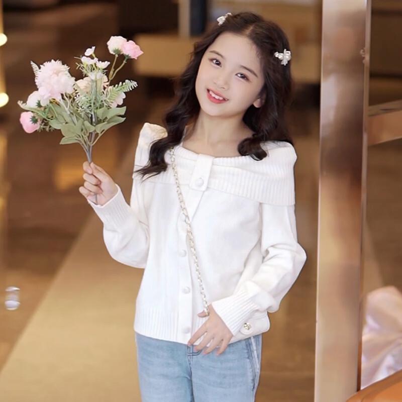 Girls' Sweet Bow Princess Knit Sweater