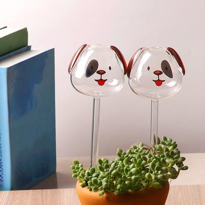 2pcs Dog-Shaped Automatic Self Watering Easy To Use Watering Stakes Garden Tools for Indoor Potted Plants Glass Bulbs