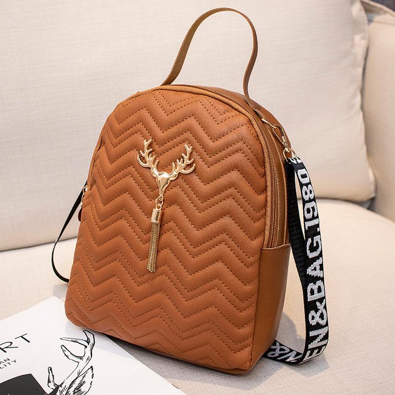 

Новый модный рюкзак с головой оленя, маленький рюкзак, весна и лето, простой, маленький, свежий, простой рюкзак для девушки коричневый