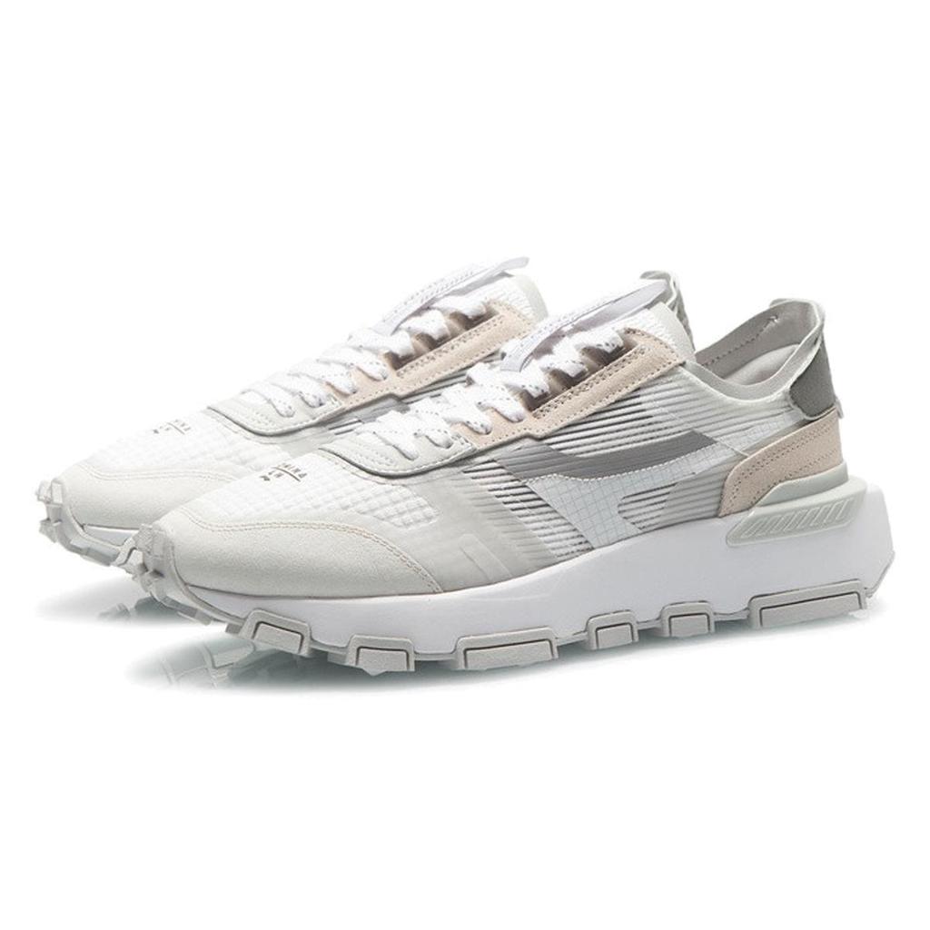 Li Ning Reflective Cushioning Rebound Low top Running Shoes Men's White Gray AGCR359-2