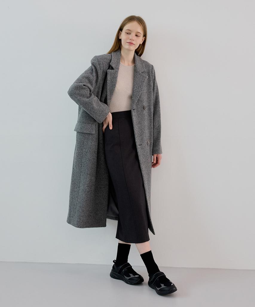 Noing Wool Long Skirt (Charcoal)