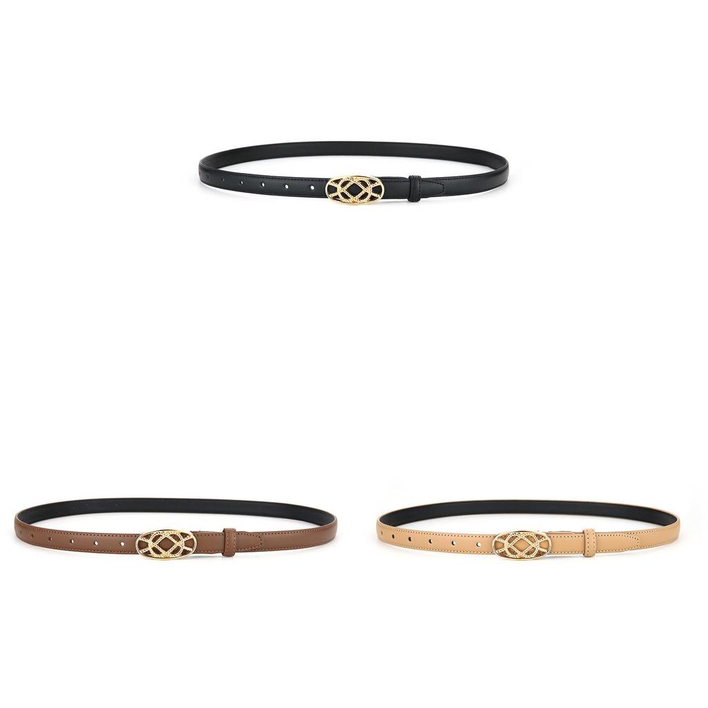 Genuine Leather Womens Belt Summer Vintage Fashion Waistband With Oval Buckle For Outdoor Wear