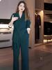 Popular Plus Size Loose Age-Reducing Wide-Leg Pants Suit for Women - Spring & Autumn Collection