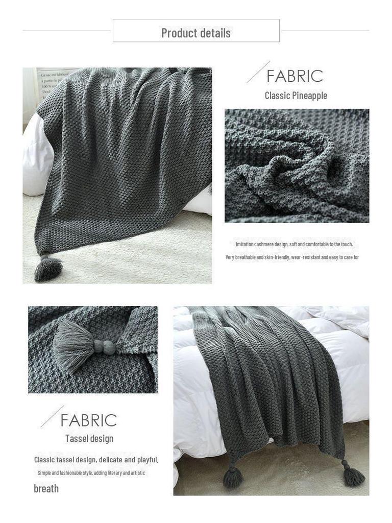 Cross-Border Knitted Lightweight Shawl: Cozy Autumn/Winter Blanket for Office, Airplane & Leisure