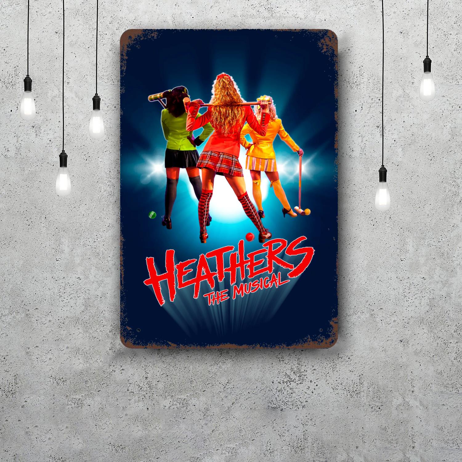 

Band Heathers Decor Poster Vintage Tin Sign Metal Sign Decorative Plaque for Pub Bar Man Cave Club Wall Decoration 20x30cm（7.8x11.8inch）