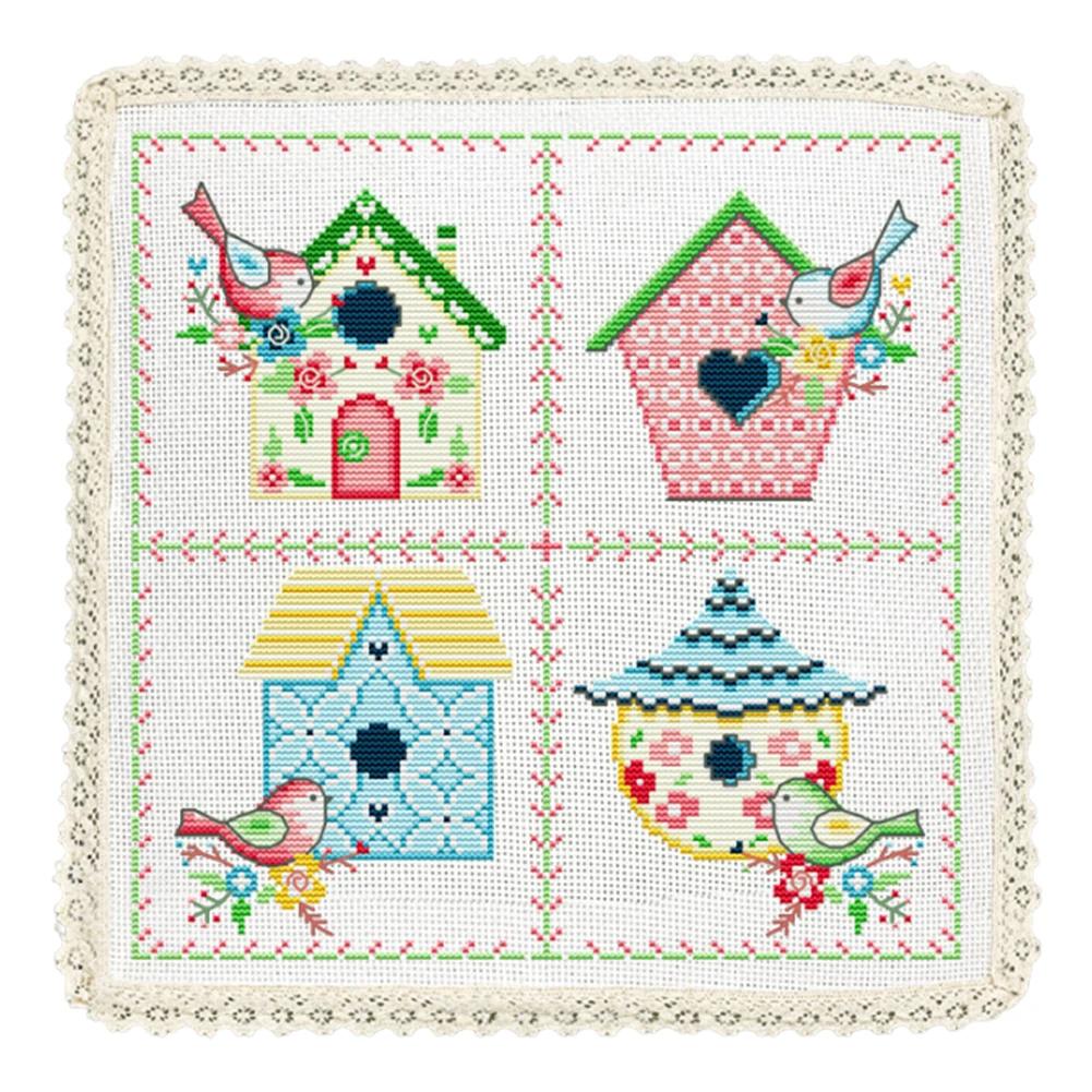 DIY Embroidery Pillow Covers Kit Cotton 14CT 2 Threads Cross Stitch Kits fCross Stitch Pillow Sham Cross Stitch Throw Pillowcase