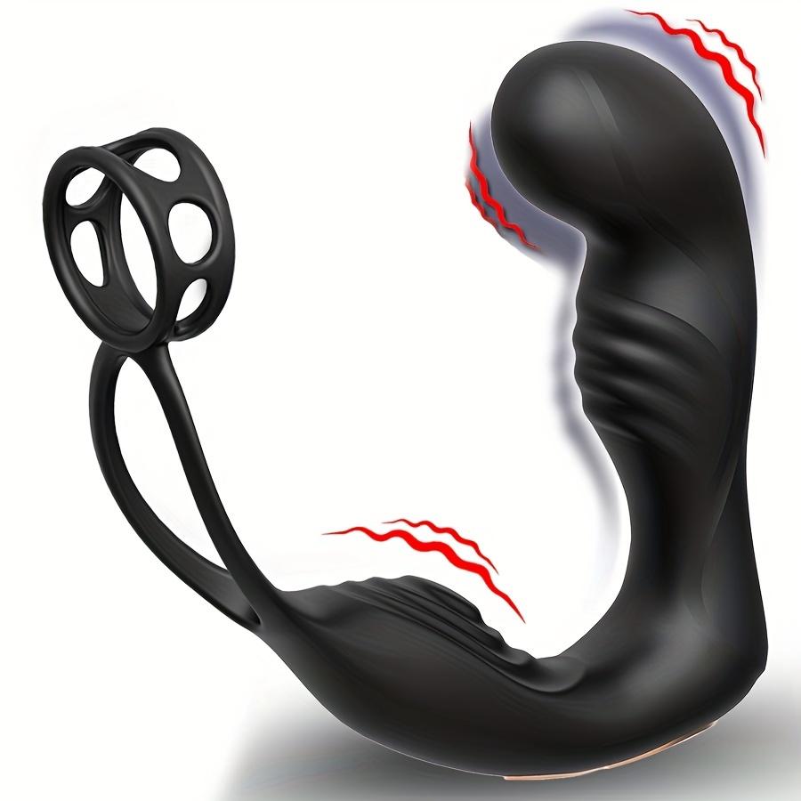 Dual motor Male Vibrator Double Ring Anal Plug Vibrator Silicone Men Prostate Stimulation Toy for Beginners Male Couple
