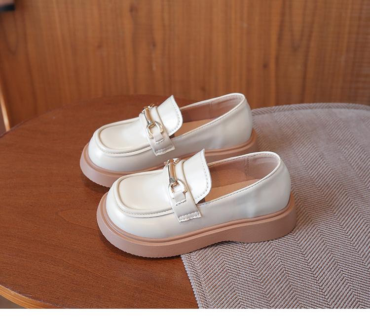 3-18 Years Old Children's Leather Shoes Beige Waterproof Non-slip Boys Girls Single Shoes Black Hundred Non-slip Kids Loafers