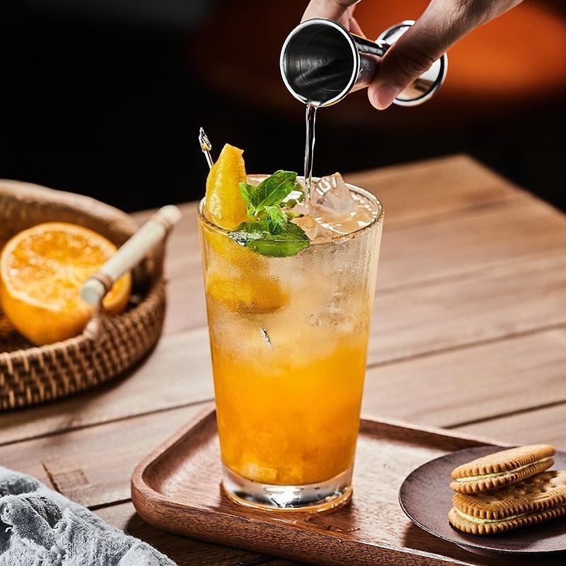 Simple Thickened Straight Glass Cup, Hammer Patterned Juice Beverage Beer Glass, High Aesthetic Water Cup, Party Wine Glasses