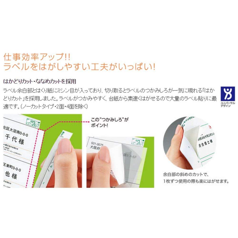 Kokuyo Color Laser/Inkjet Labels, Word Compatible, 100 Sheets, KPC-E80172