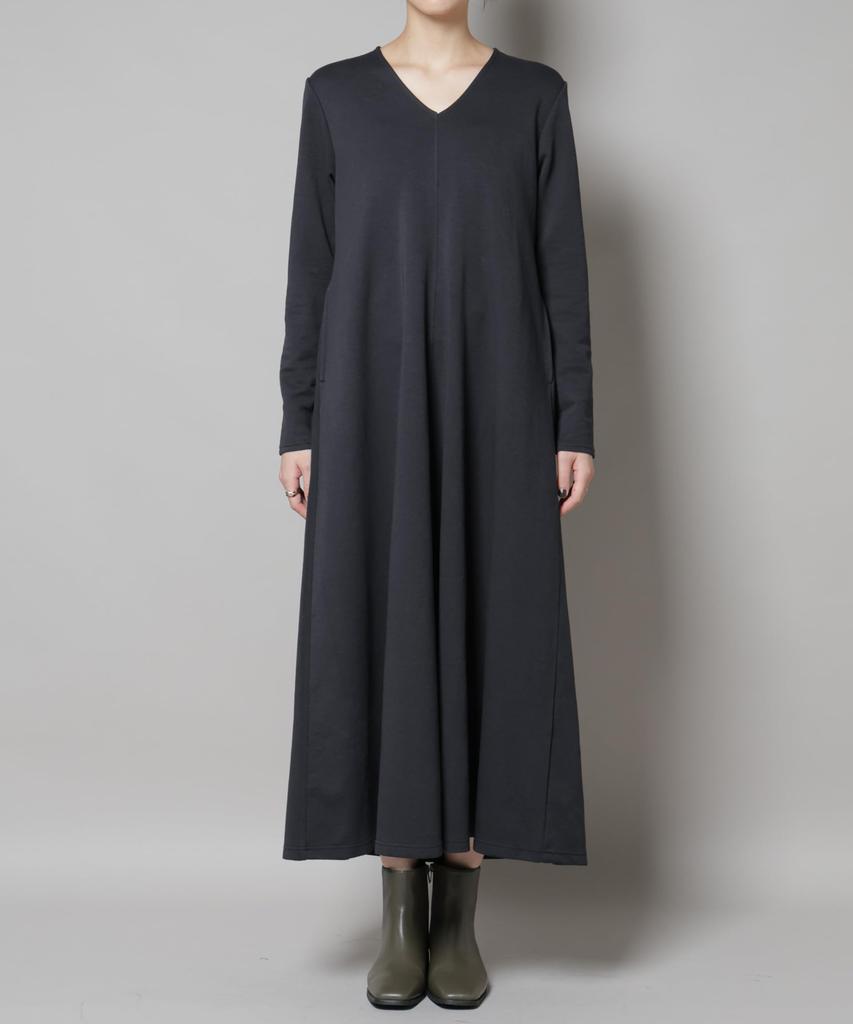 Nano Universe Light Cotton Cardboard Flared Size Dress, Women's, M, 023, Charcoal, 669-5219313