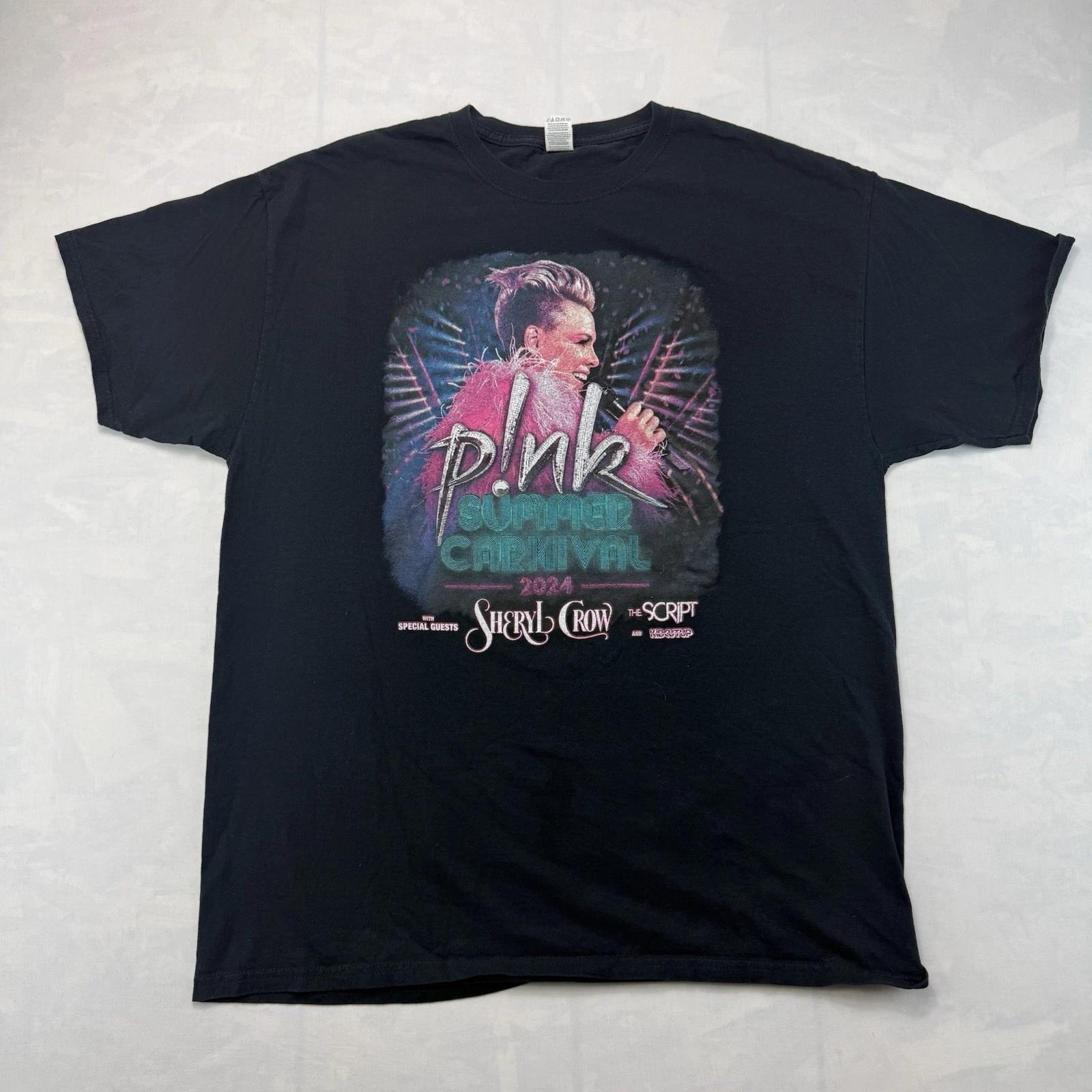 Pink Summer Carnival 2024 Tour T-Shirt Mens XL Black Sheryl Crow The Script 4XL