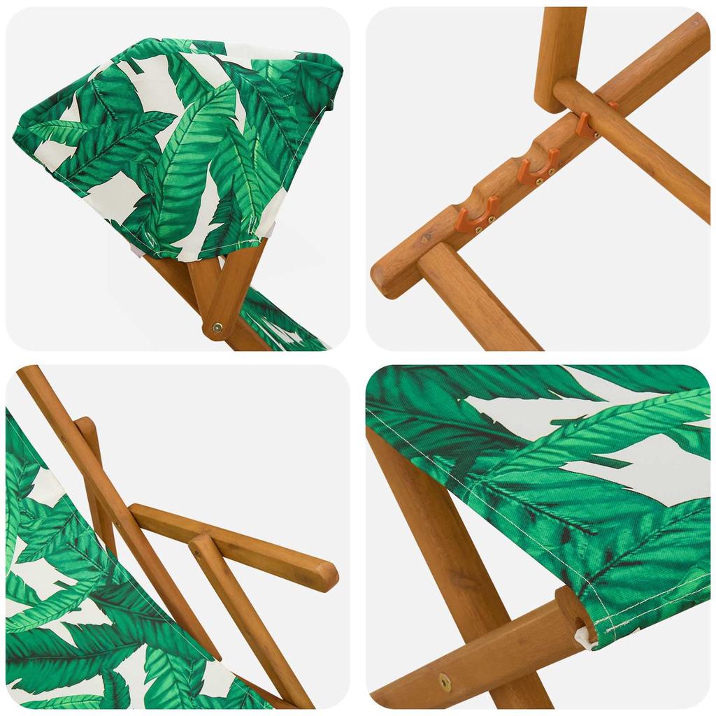 Reclining Chair 4 pcs 3 Position Solid Eucalyptus Wood