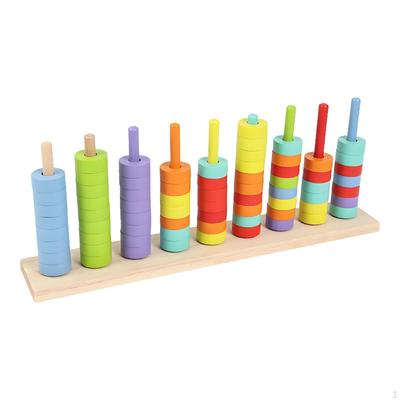Jeu d'empilement trieur de couleurs, Ensemble de blocs, Anneaux arc-en-ciel pour l'apprentissage de la petite enfance