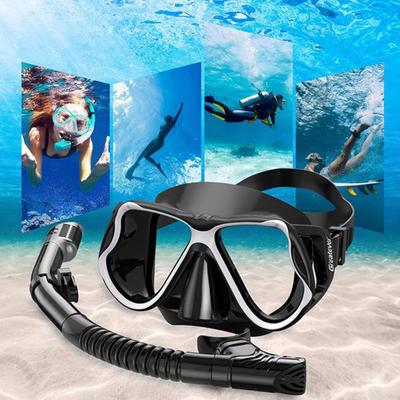 Set de Equipo de Snorkel con Máscara de Buceo Antivaho, Tapones para los Oídos para Natación con Tubo Seco, Set Profesional de Snorkel para Adultos para Snorkel